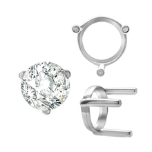 Load image into Gallery viewer, ITI NYC Three Prong Round Single Base Settings in 14K Gold (2.00 mm - 8.00 mm)
