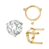 ITI NYC Three Prong Round Single Base Settings in 14K Gold (2.00 mm - 8.00 mm)