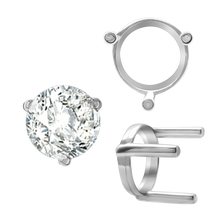 Load image into Gallery viewer, ITI NYC Three Prong Round Single Base Settings in 14K Gold (2.00 mm - 8.00 mm)

