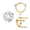 ITI NYC Three Prong Round Single Base Settings in 14K Gold (2.00 mm - 8.00 mm)