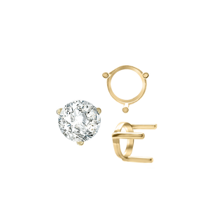 ITI NYC Three Prong Round Single Base Settings in 14K Gold (2.00 mm - 8.00 mm)