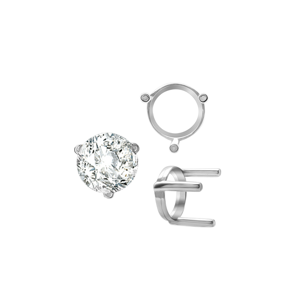 ITI NYC Three Prong Round Single Base Settings in 14K Gold (2.00 mm - 8.00 mm)