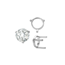Load image into Gallery viewer, ITI NYC Three Prong Round Single Base Settings in 14K Gold (2.00 mm - 8.00 mm)
