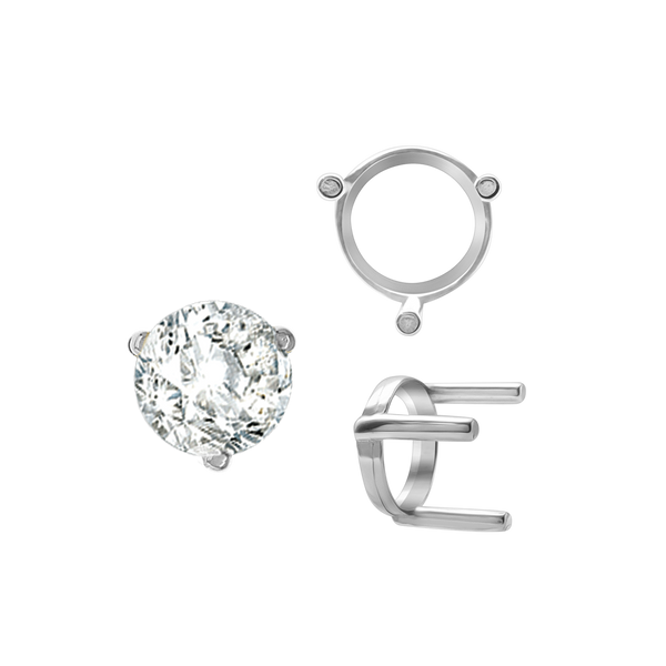 ITI NYC Three Prong Round Single Base Settings in 14K Gold (2.00 mm - 8.00 mm)