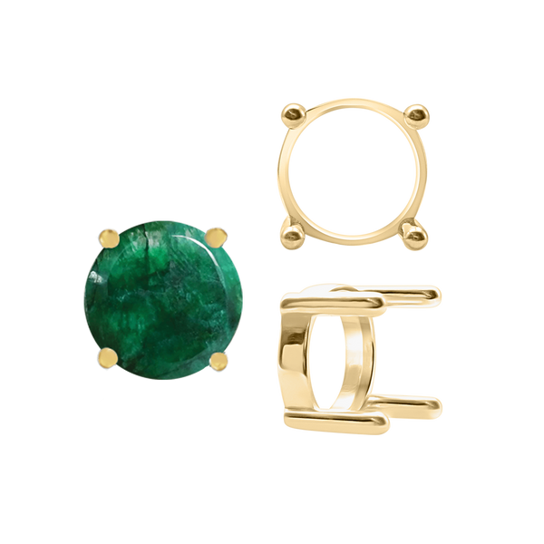 ITI NYC Four Prong Round Single Base Settings With Straight Wire Prongs in 14K Gold (2.00 mm - 8.00 mm)