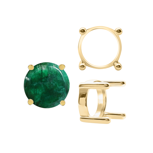 ITI NYC Four Prong Round Single Base Settings With Straight Wire Prongs in 14K Gold (2.00 mm - 8.00 mm)