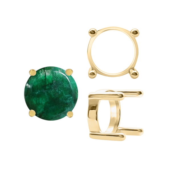 ITI NYC Four Prong Round Single Base Settings With Straight Wire Prongs in 14K Gold (2.00 mm - 8.00 mm)