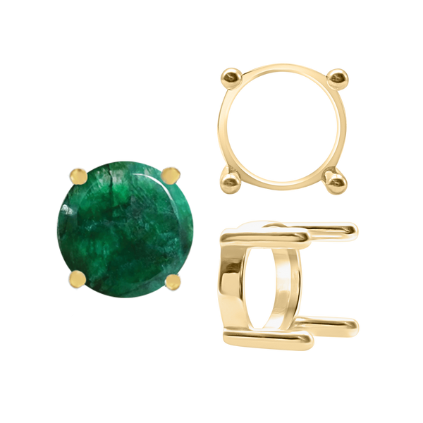 ITI NYC Four Prong Round Single Base Settings With Straight Wire Prongs in 14K Gold (2.00 mm - 8.00 mm)