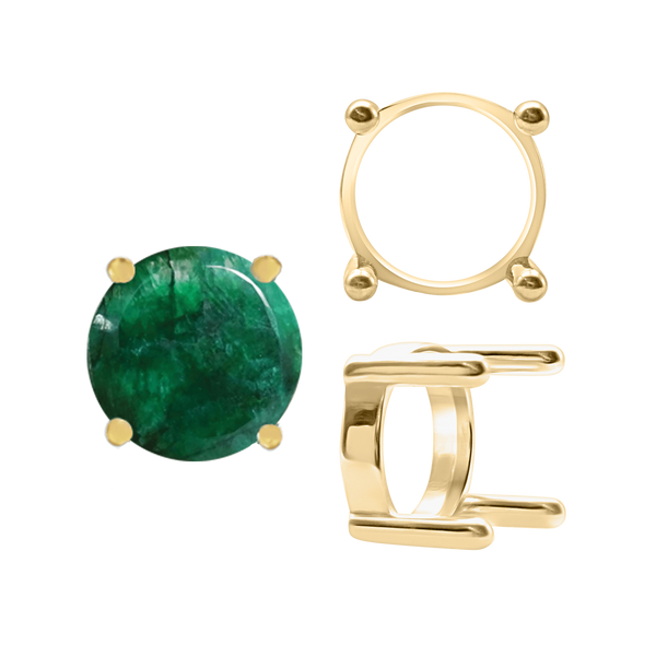 ITI NYC Four Prong Round Single Base Settings With Straight Wire Prongs in 14K Gold (2.00 mm - 8.00 mm)