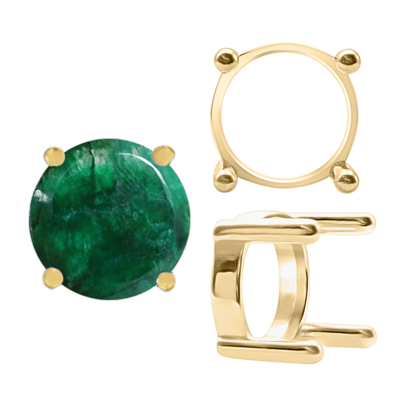 ITI NYC Four Prong Round Single Base Settings With Straight Wire Prongs in 14K Gold (2.00 mm - 8.00 mm)