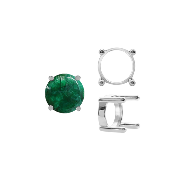 ITI NYC Four Prong Round Single Base Settings With Straight Wire Prongs in Sterling Silver (2.00 mm - 8.00 mm)