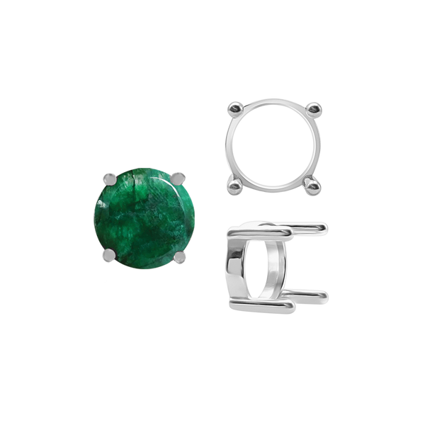ITI NYC Four Prong Round Single Base Settings With Straight Wire Prongs in Sterling Silver (2.00 mm - 8.00 mm)