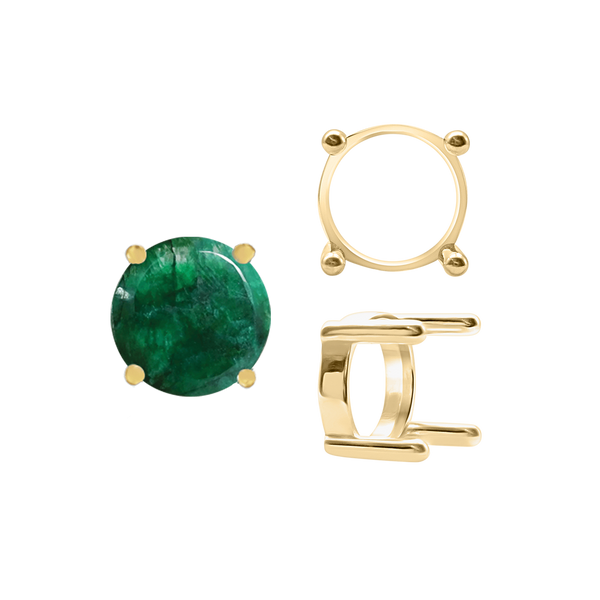 ITI NYC Four Prong Round Single Base Settings With Straight Wire Prongs in 14K Gold (2.00 mm - 8.00 mm)