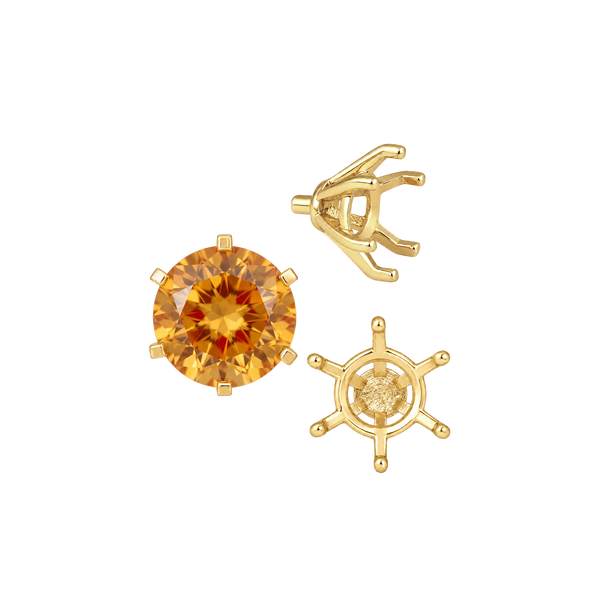 ITI NYC Round Six Prong Heavy Settings in 14K Gold (4.00 mm - 9.50 mm)