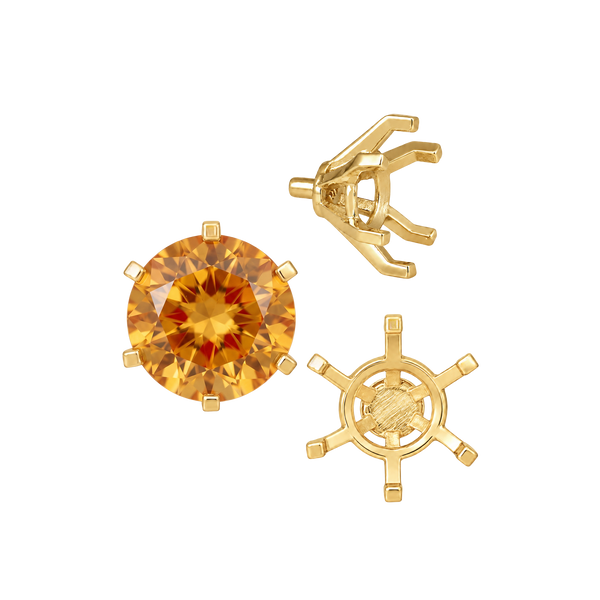 ITI NYC Round Six Prong Heavy Settings in 14K Gold (4.00 mm - 9.50 mm)