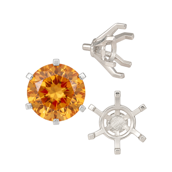 ITI NYC Round Six Prong Heavy Settings in 14K Gold (4.00 mm - 9.50 mm)
