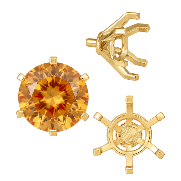 ITI NYC Round Six Prong Heavy Settings in 14K Gold (4.00 mm - 9.50 mm)