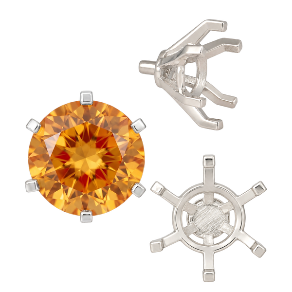 ITI NYC Round Six Prong Heavy Settings in Sterling Silver (4.00 mm - 9.50 mm)