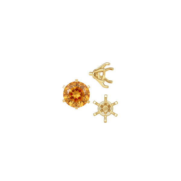 ITI NYC Round Six Prong Heavy Settings in 14K Gold (4.00 mm - 9.50 mm)