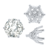ITI NYC Six Prong Round Filigree Tapered Settings with Peg in Sterling Silver (4.00 mm - 9.25 mm)