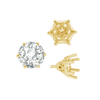 ITI NYC Six Prong Round Filigree Tapered Settings with Peg in 14K Gold (4.00 mm - 9.25 mm)
