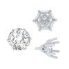 ITI NYC Six Prong Round Filigree Tapered Settings with Peg in Sterling Silver (4.00 mm - 8.00 mm)