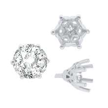Load image into Gallery viewer, ITI NYC Six Prong Round Filigree Tapered Settings with Peg in 14K Gold (4.00 mm - 9.25 mm)

