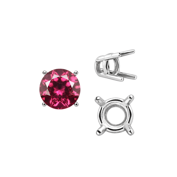 ITI NYC Four Prong Round Wire Basket Settings in Sterling Silver (1.75 mm - 11.00 mm)