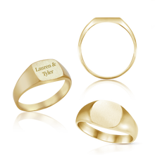 Load image into Gallery viewer, Square Signet Rings in 14K Yellow Gold (10 mm - 18 mm)
