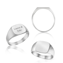 Load image into Gallery viewer, Square Signet Rings in Sterling Silver (10 mm - 18 mm)
