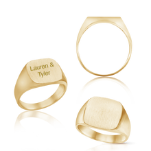 Load image into Gallery viewer, Square Signet Rings in 14K Yellow Gold (10 mm - 18 mm)
