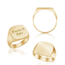 Load image into Gallery viewer, Square Signet Rings in 14K Yellow Gold (10 mm - 18 mm)
