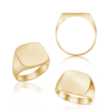 Load image into Gallery viewer, Square Signet Rings in 14K Yellow Gold (10 mm - 18 mm)
