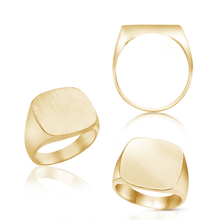 Load image into Gallery viewer, Square Signet Rings in 14K Yellow Gold (10 mm - 18 mm)
