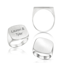 Load image into Gallery viewer, Square Signet Rings in Sterling Silver (10 mm - 18 mm)
