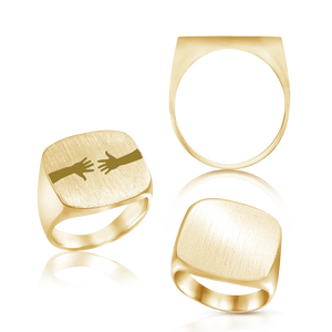 Square Signet Rings in 14K Yellow Gold (10 mm - 18 mm)