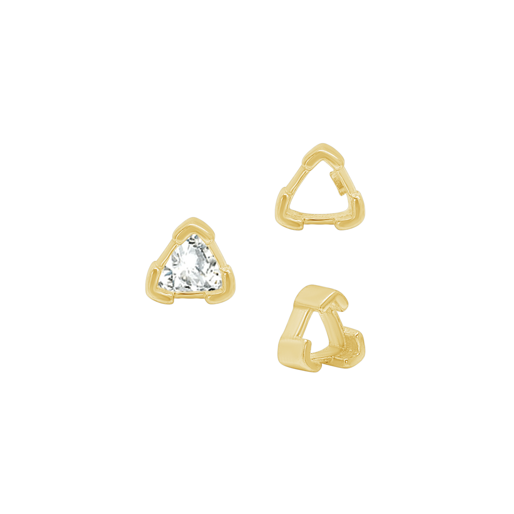 ITI NYC V-End Trillion Shape Single Wire Settings in 14K Gold (3.00 mm - 10.00 mm)