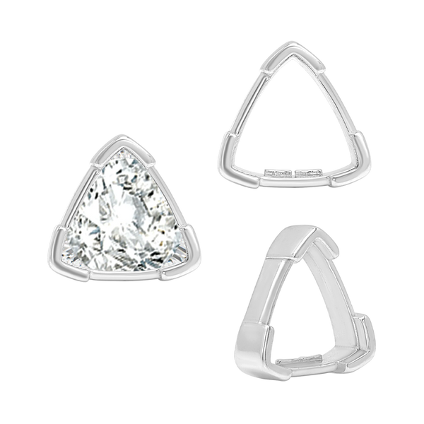 ITI NYC V-End Trillion Shape Single Wire Settings in Sterling Silver (3.00 mm - 10.00 mm)