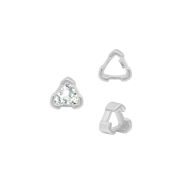ITI NYC V-End Trillion Shape Single Wire Settings in Sterling Silver (3.00 mm - 10.00 mm)