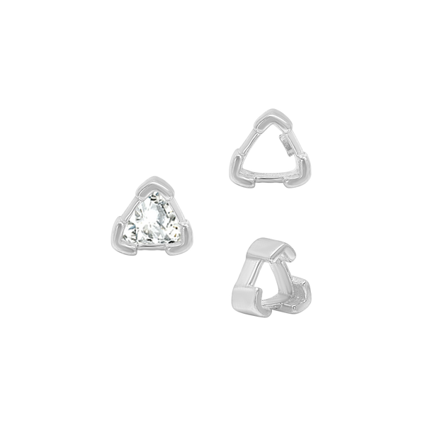 ITI NYC V-End Trillion Shape Single Wire Settings in Sterling Silver (3.00 mm - 10.00 mm)
