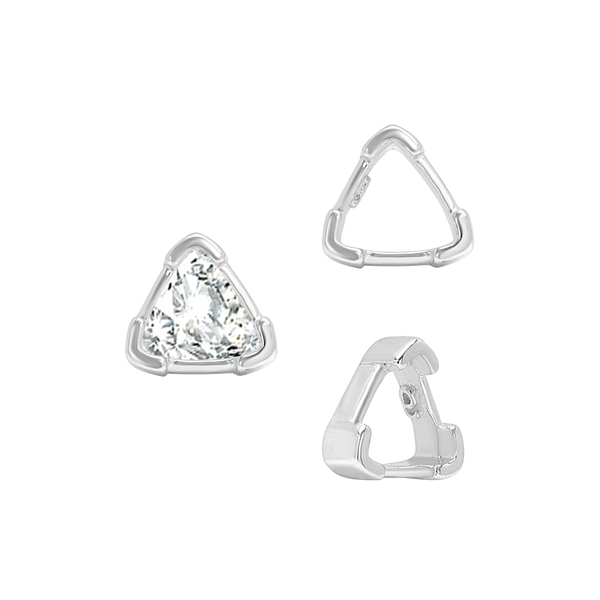 ITI NYC V-End Trillion Shape Single Wire Settings in Sterling Silver (3.00 mm - 10.00 mm)