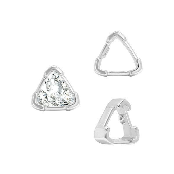 ITI NYC V-End Trillion Shape Single Wire Settings in Sterling Silver (3.00 mm - 10.00 mm)
