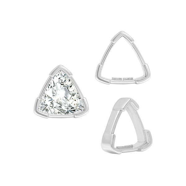 ITI NYC V-End Trillion Shape Single Wire Settings in Sterling Silver (3.00 mm - 10.00 mm)