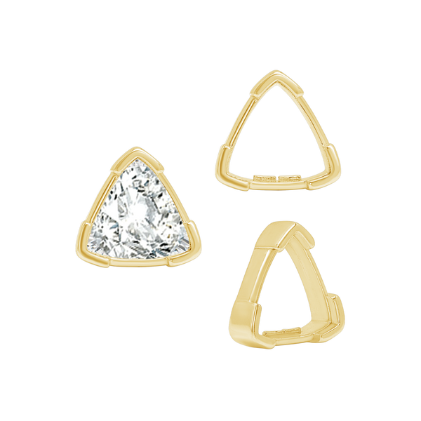 ITI NYC V-End Trillion Shape Single Wire Settings in 14K Gold (3.00 mm - 10.00 mm)