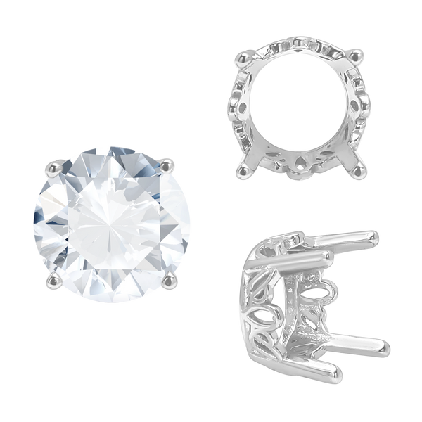 ITI NYC Four Prong Round Filigree Settings in 14K Gold (3.00 mm - 10.00 mm)