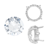 ITI NYC Four Prong Round Filigree Settings in 14K Gold (3.00 mm - 22.00 mm)