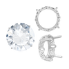 ITI NYC Four Prong Round Filigree Settings in 14K Gold (3.00 mm - 22.00 mm)