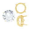 ITI NYC Four Prong Round Filigree Settings in 14K Gold (3.00 mm - 22.00 mm)