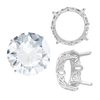 ITI NYC Four Prong Round Filigree Settings in Sterling Silver (3.00 mm - 22.00 mm)