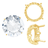 ITI NYC Four Prong Round Filigree Settings in 14K Gold (3.00 mm - 22.00 mm)